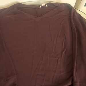 Athleta Deep Burgundy V-Neck Sweatshirt